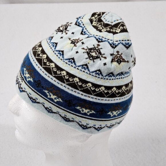 Columbia Skull Cap Knit Winter Hat Fair Isle Ski Snowboard Cold Weather Warm - Picture 2 of 5